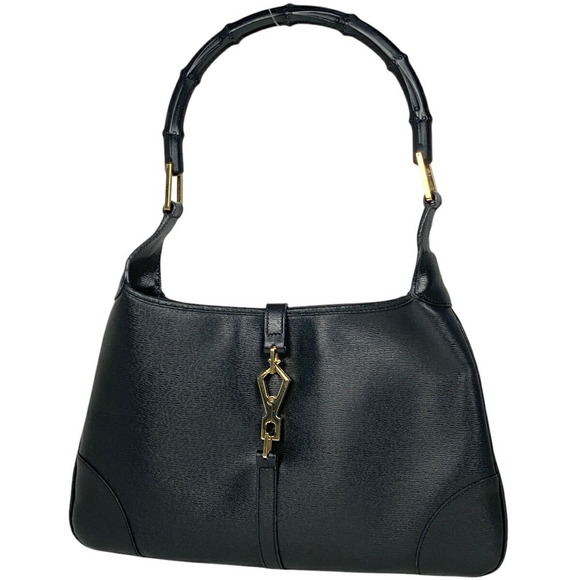 Gucci Bamboo Shoulder Bag Black Leather - Picture 1 of 6